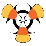 candy corn hazardous material halloween icon