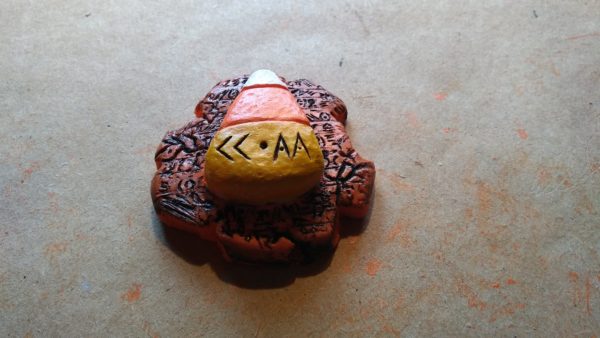 Candy Corn Apocalypse Army Magnet -- Halloween Blow Mold Style -- color / black wash - Image 2