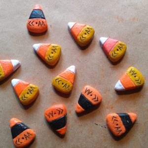 Mini Candy Corn Halloween Pin or Magnet