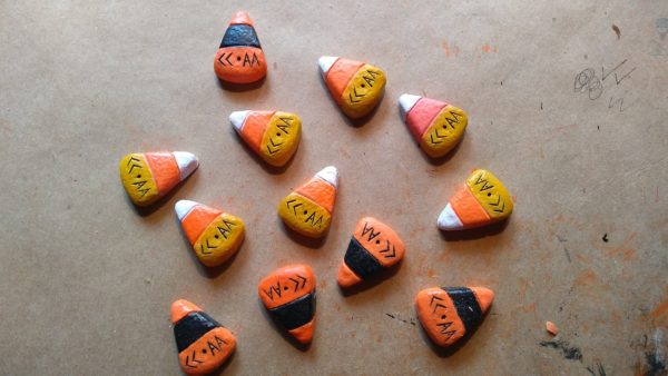 Mini Candy Corn Halloween Pin or Magnet