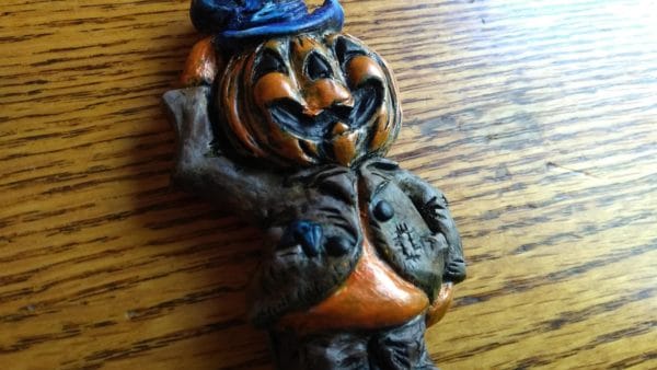 Halloween "Blow Mold" Magnet: Pumpkin man with top hat - Image 5