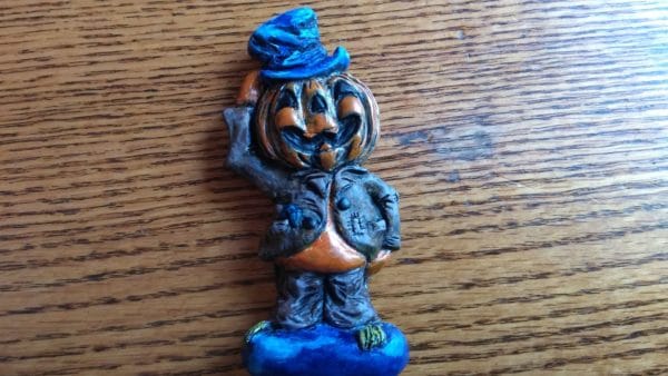 Halloween "Blow Mold" Magnet: Pumpkin man with top hat - Image 4