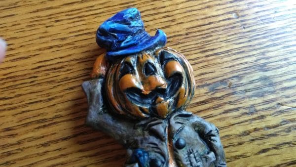 Halloween "Blow Mold" Magnet: Pumpkin man with top hat - Image 3