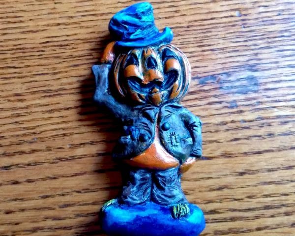 Halloween "Blow Mold" Magnet: Pumpkin man with top hat - Image 6