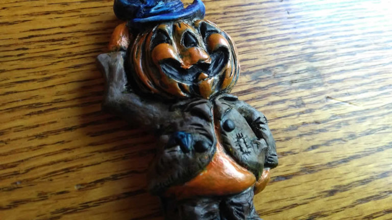 Pumpkin man sculpture